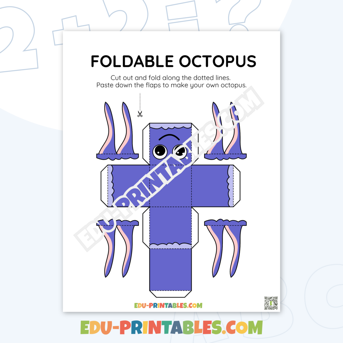 Printable Craft – Foldable Octopus: Dive into Creative Learning Fun!