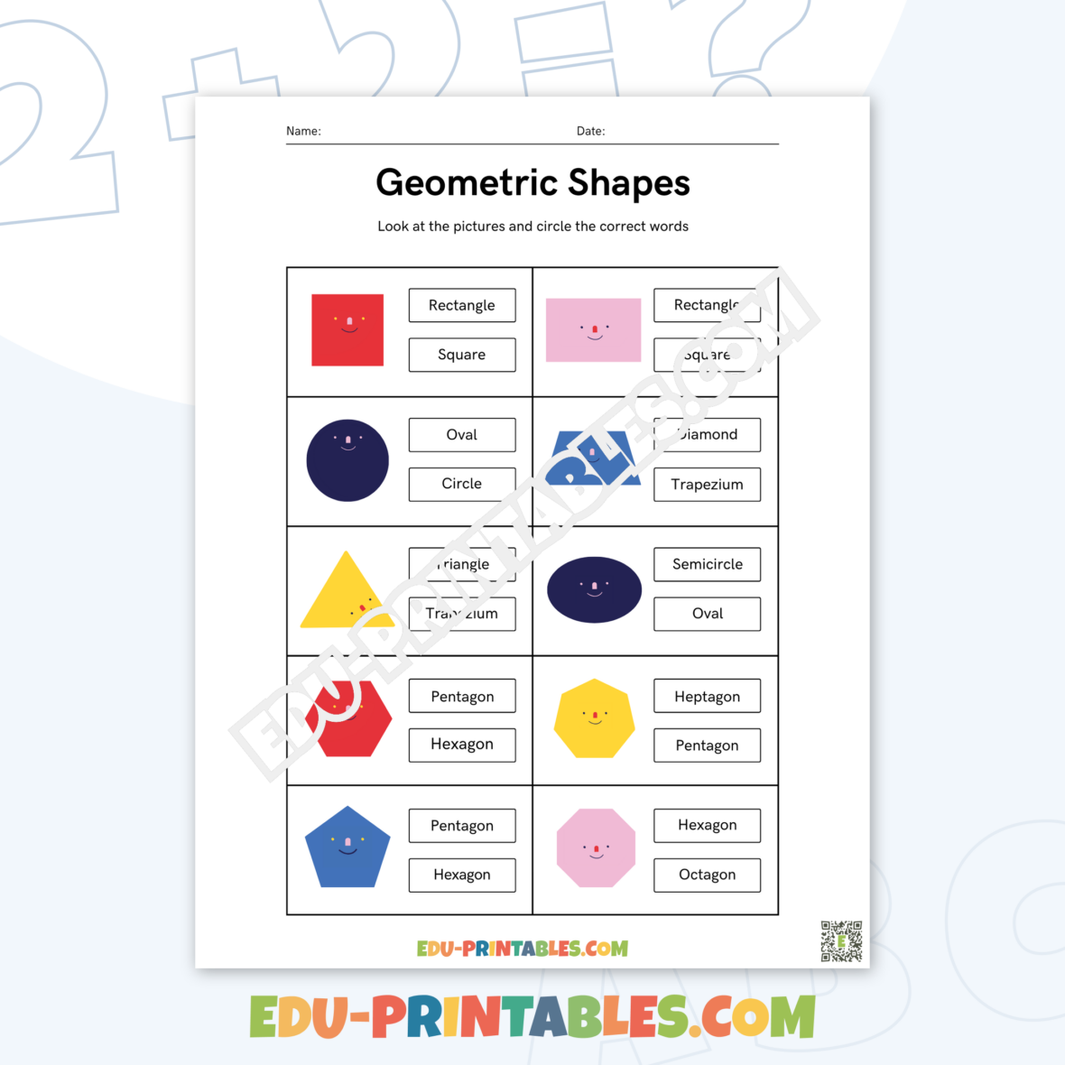 Worksheet – Geometric Shapes: Discover and Identify Fun Shapes!