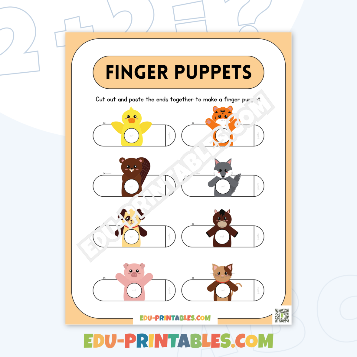 Craft Sheet – Finger Puppets: Create Your Own Mini Zoo!