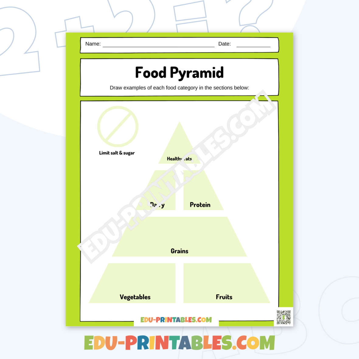 Worksheet – Food Pyramid: Discover Healthy Eating Habits!