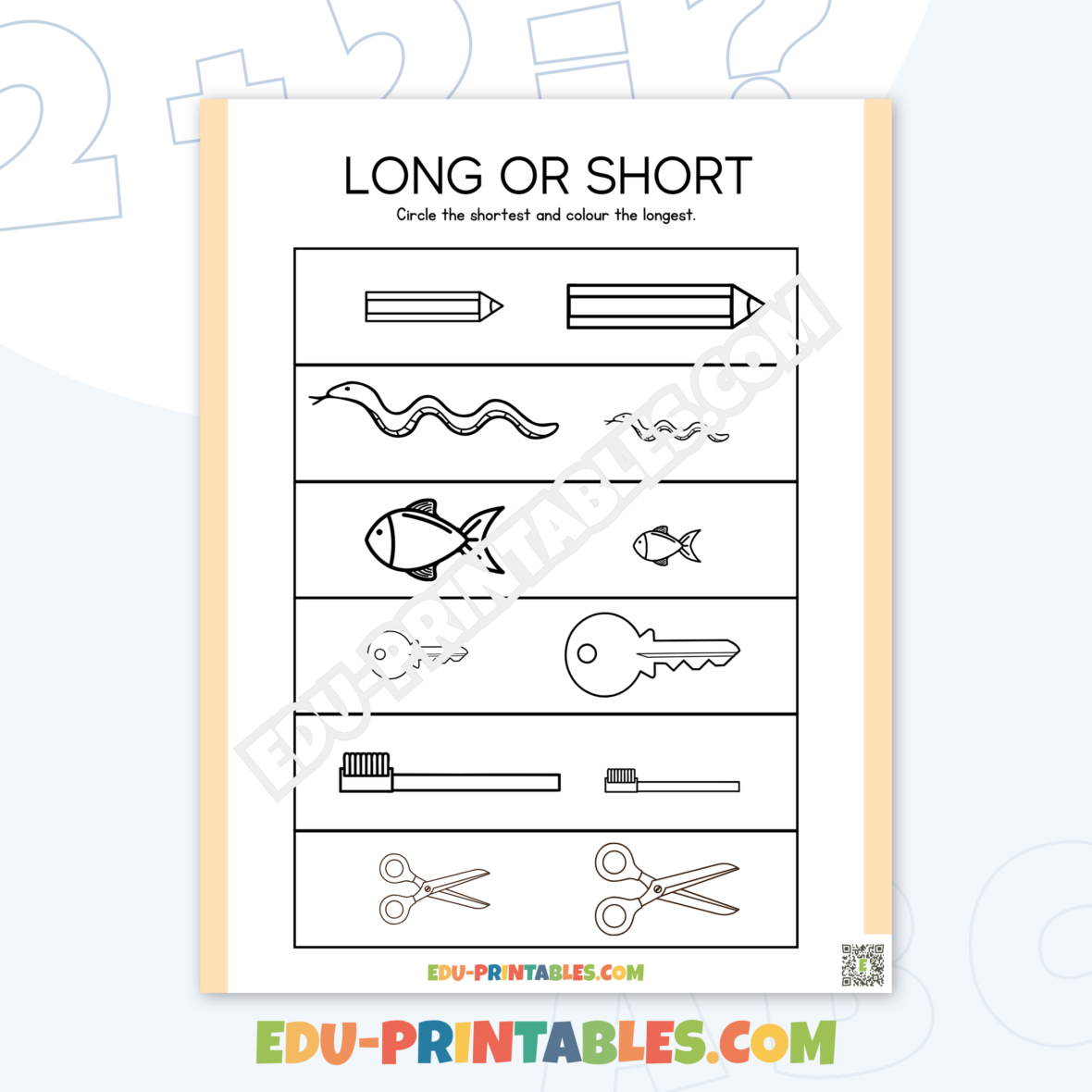 Worksheet – Length Comparison: Discover Long and Short Through Fun Activities!