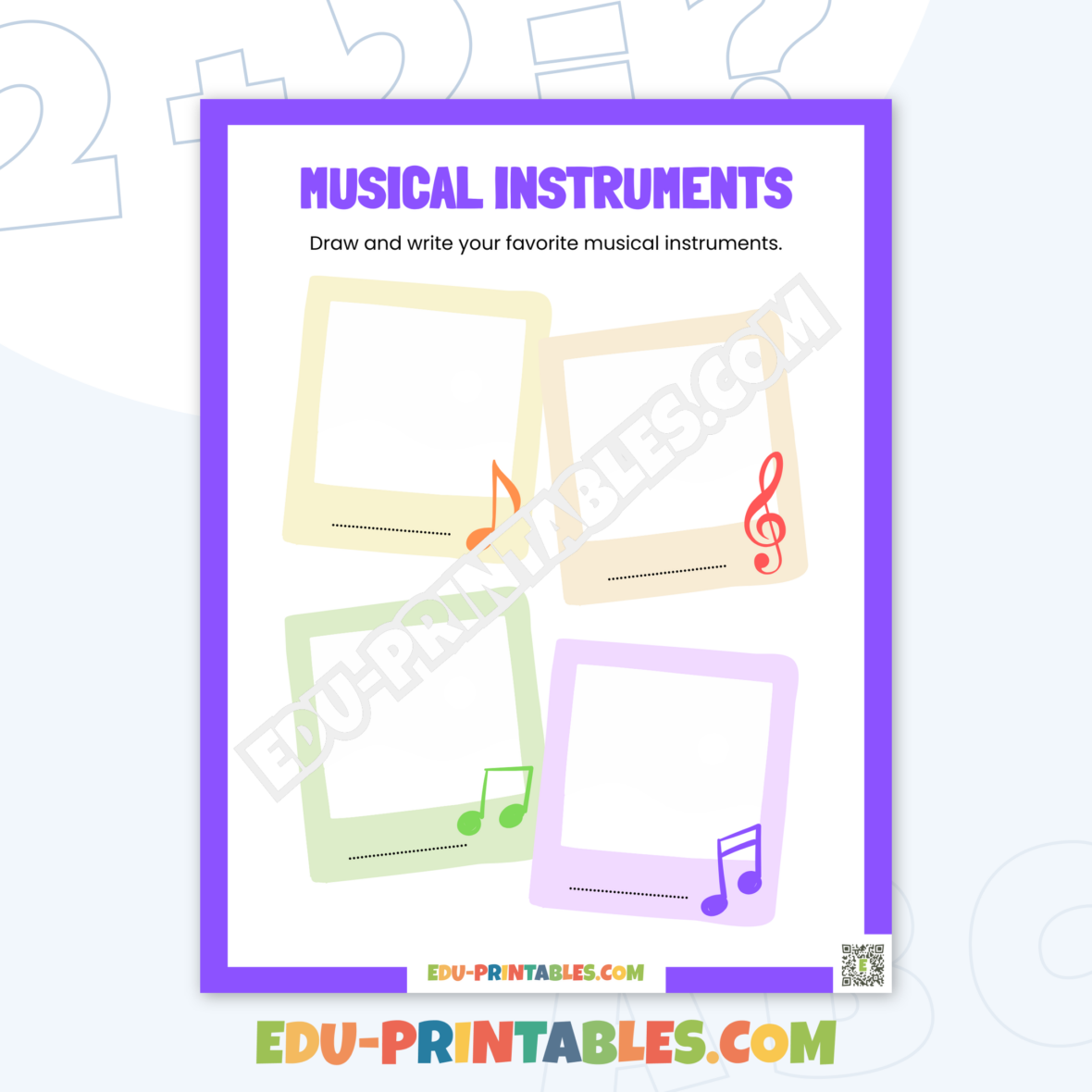 Worksheet – Musical Instruments: Discover and Draw Your Favorites!