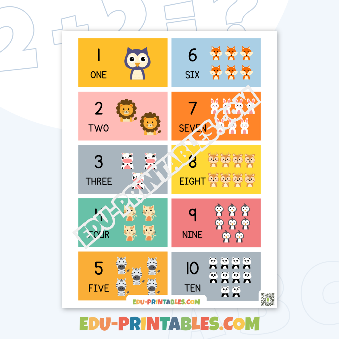 Flashcards – Numbers: Count and Learn with Fun Animal Illustrations!