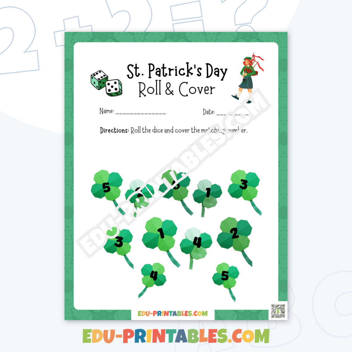 Worksheet – St. Patrick’s Day: Cover Fun with Numbers!