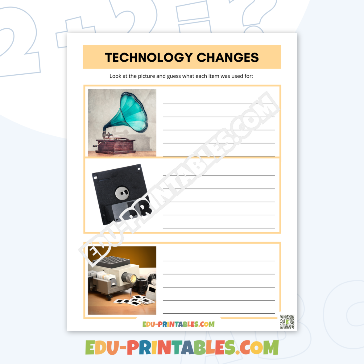 Worksheet – Technology Changes: Discover the Past Through Gadgets!