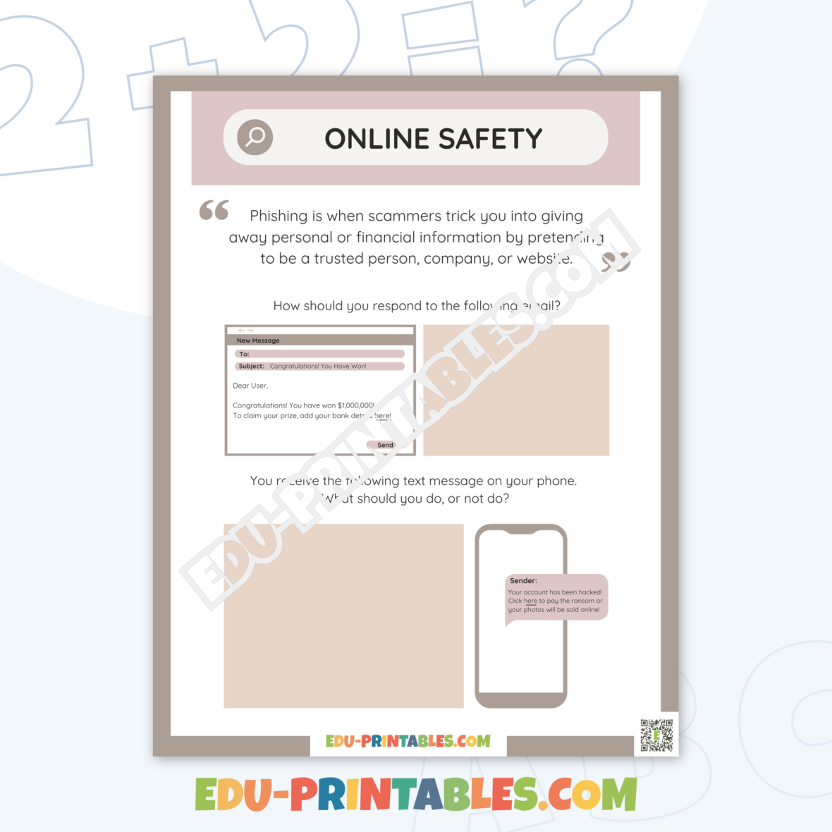 Worksheet – Online Safety: Stay Secure While Surfing!