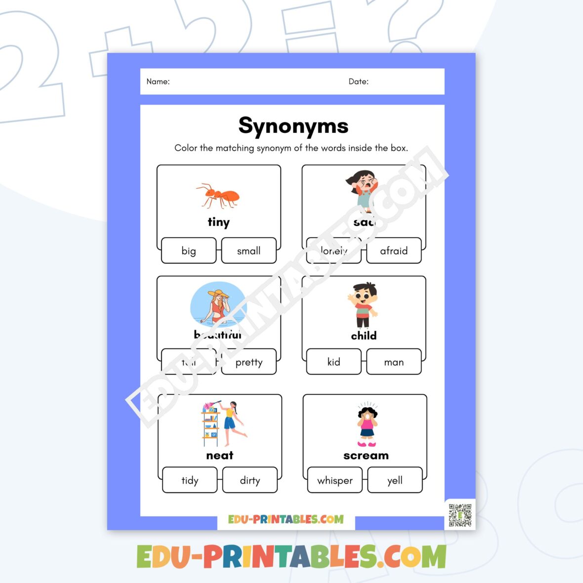 Worksheet – Synonyms: Master Vocabulary with Fun Exercises!