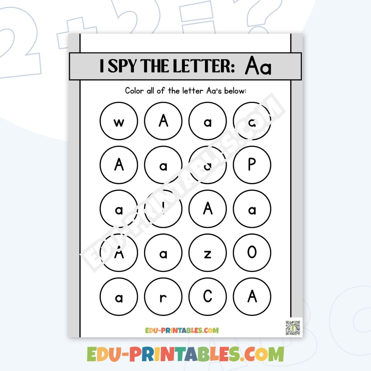 Worksheet – I Spy the Letter: Engaging Alphabet Fun!