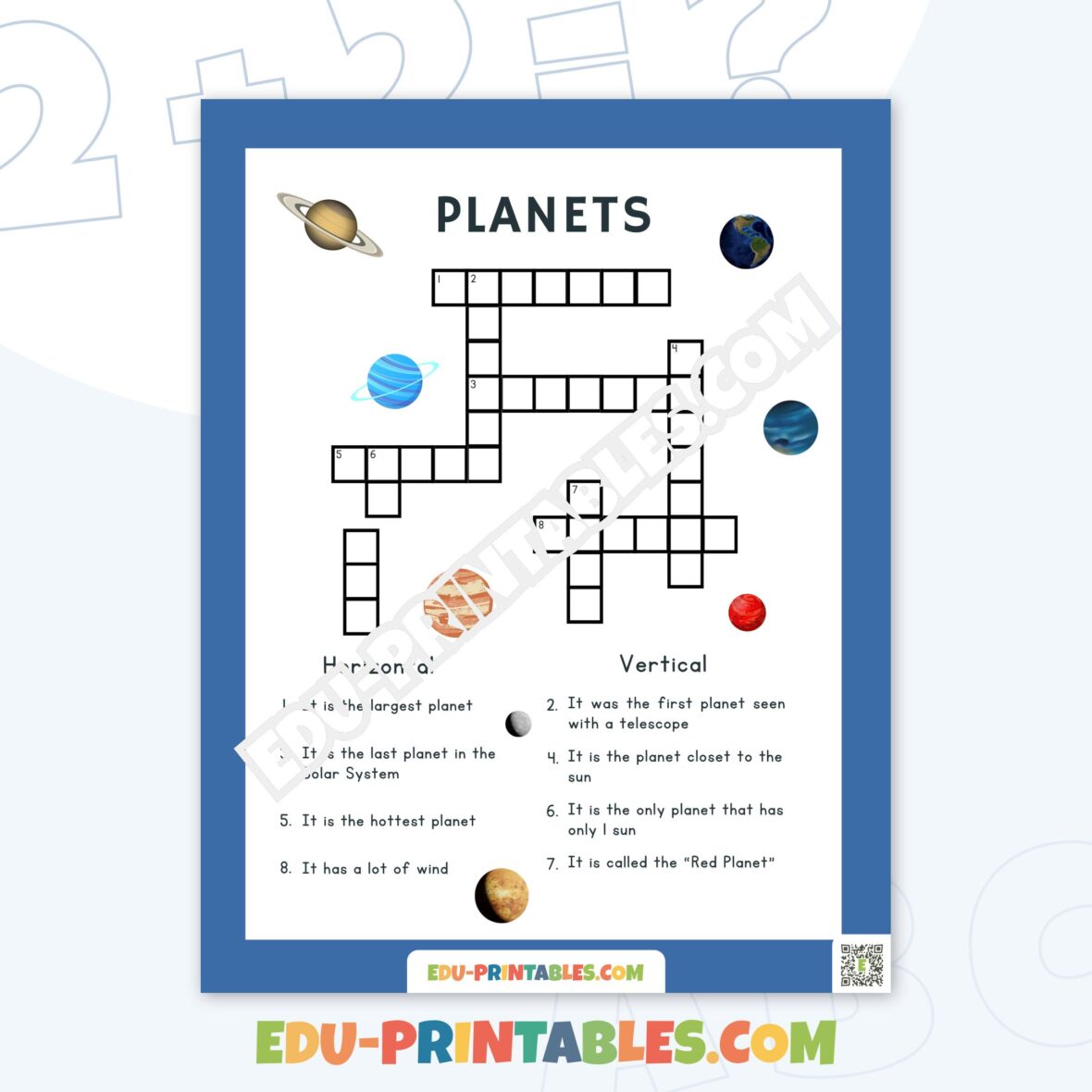 Worksheet – Planets: Explore the Solar System with Fun Crosswords!