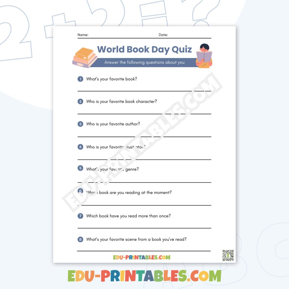 Worksheet – World Book Day Quiz: Discover Your Reading Favorites!