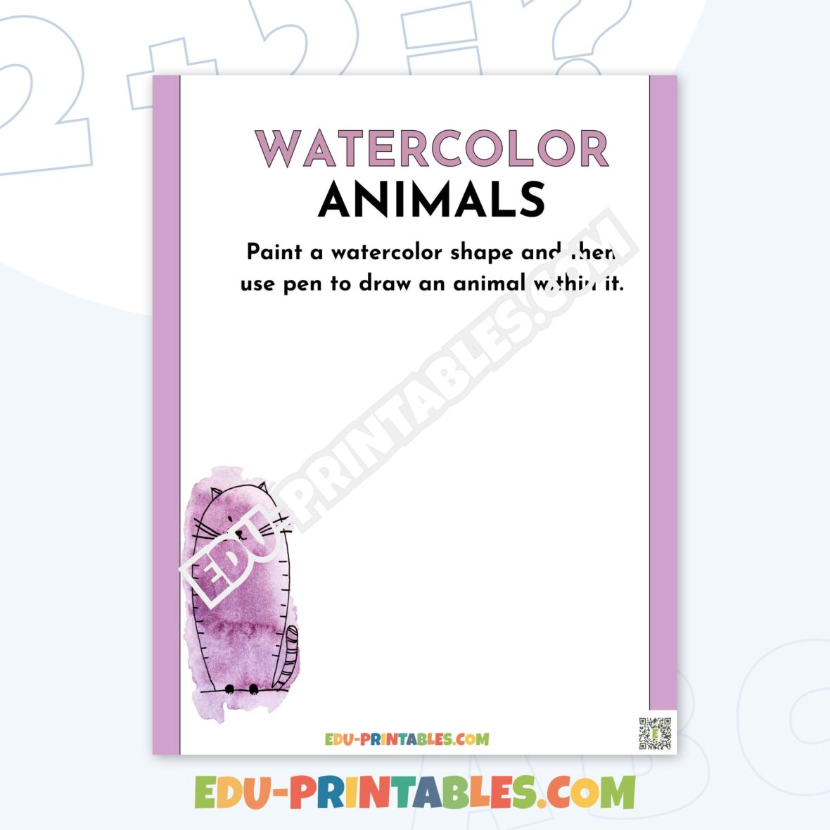 Worksheet – Watercolor Animals: Unleash Creativity with Artistic Fun!