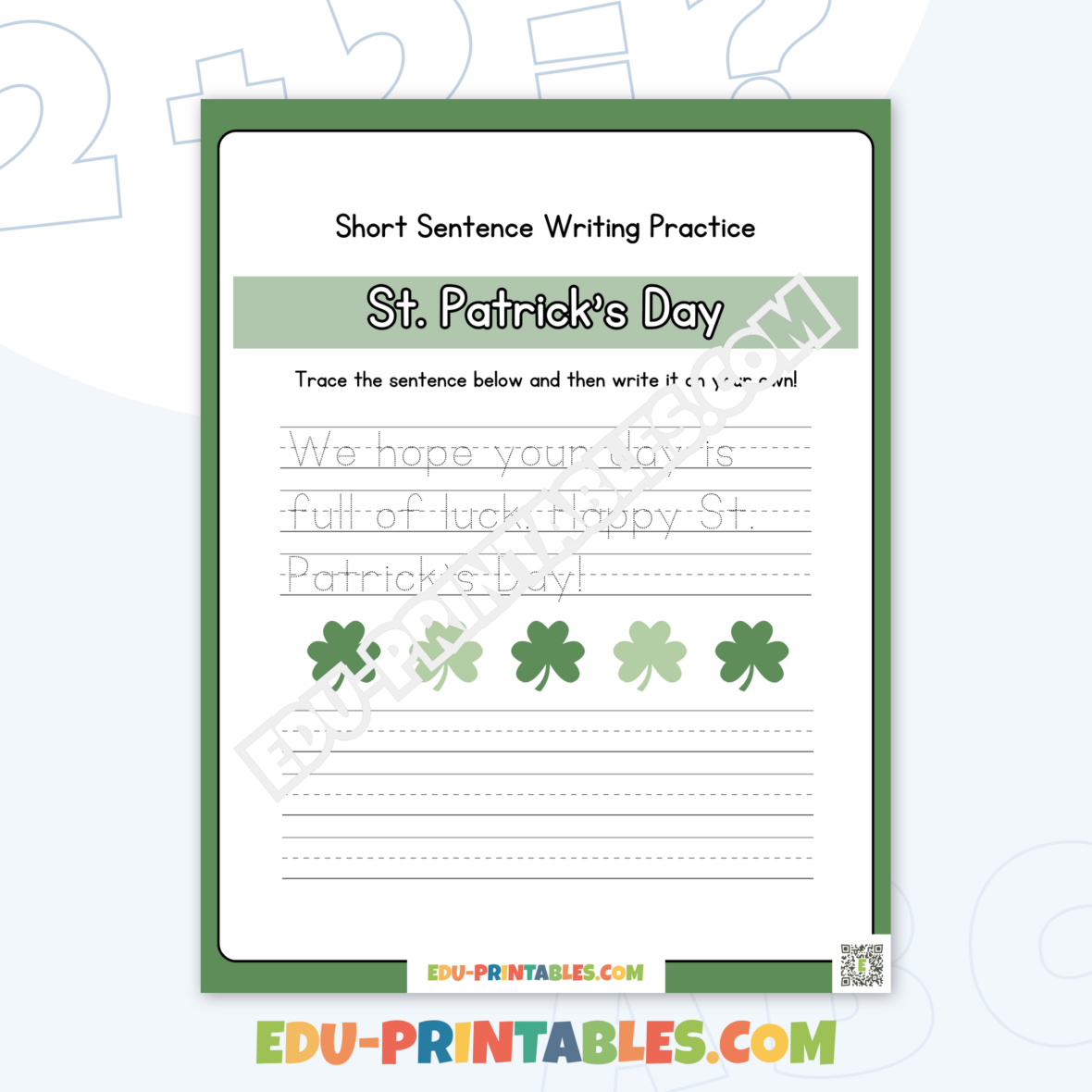 Worksheet – St. Patrick’s Day Sentences: Enhance Writing Skills with Festive Fun!