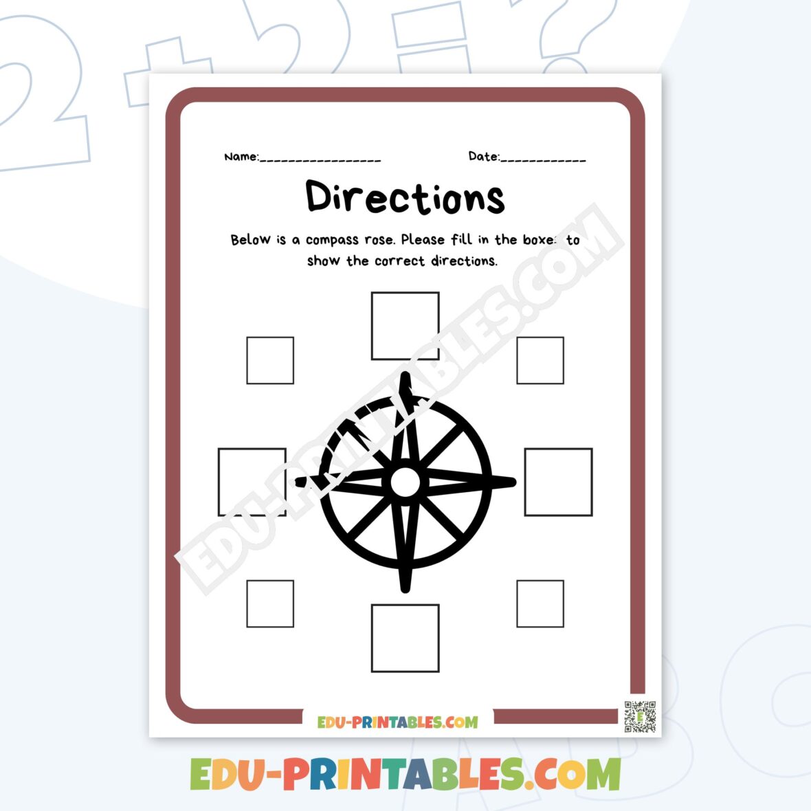 Worksheet – Directions: Navigate the Compass Rose!