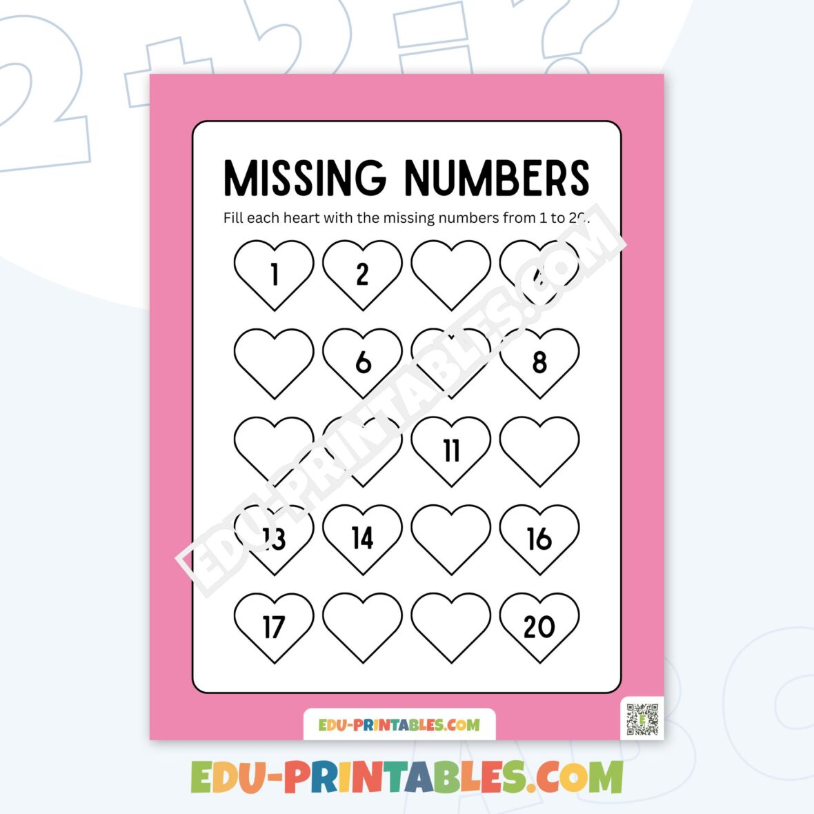 Worksheet – Missing Numbers: Fill in the Gaps for Fun and Learning!