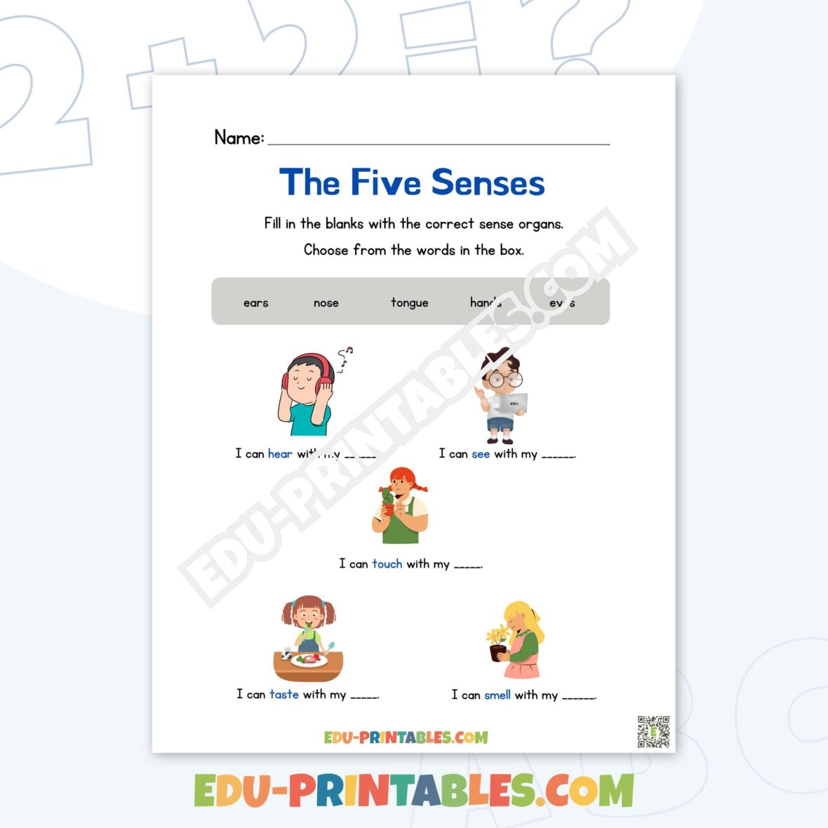 Worksheet – The Five Senses: Discover and Learn with Engaging Activities!