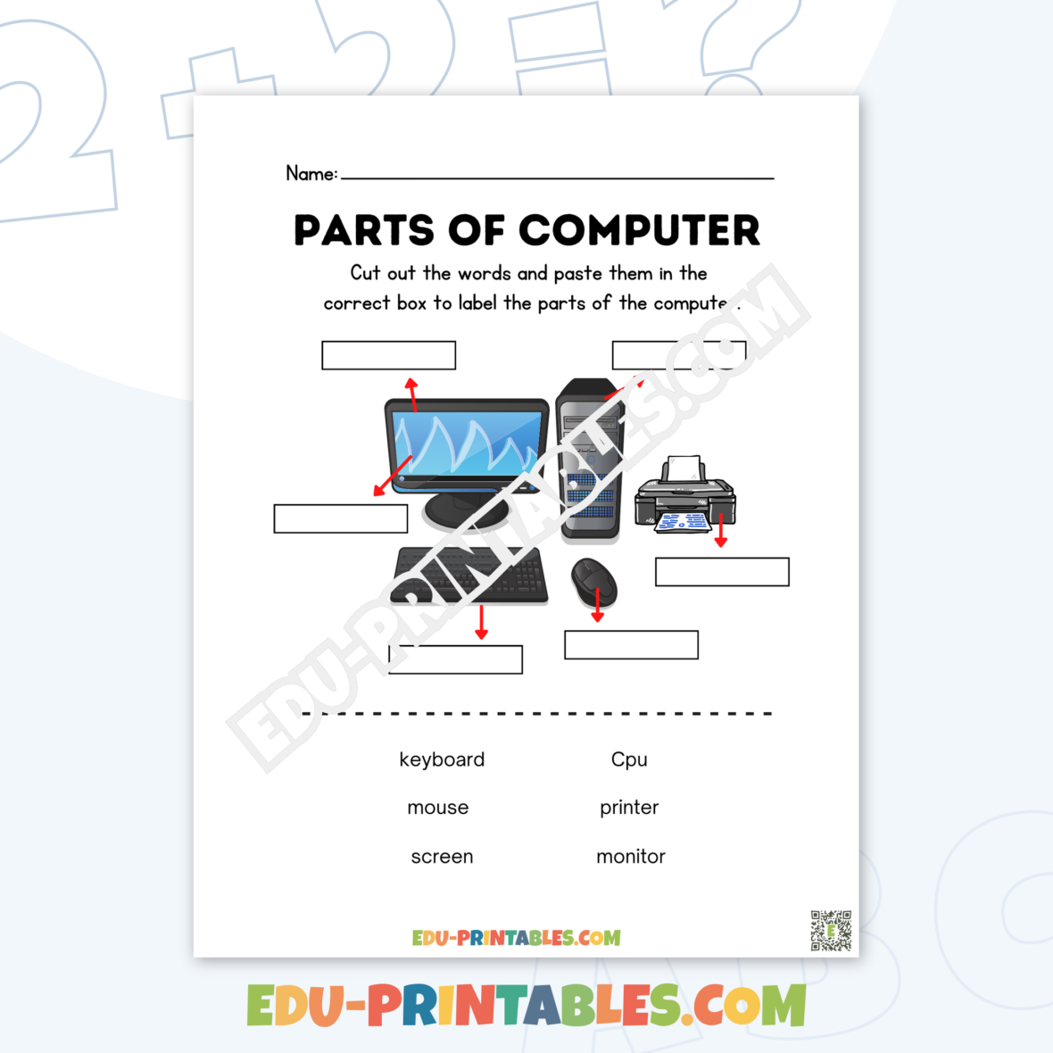 Worksheet – Parts of Computer: Discover and Label Interactive Fun!