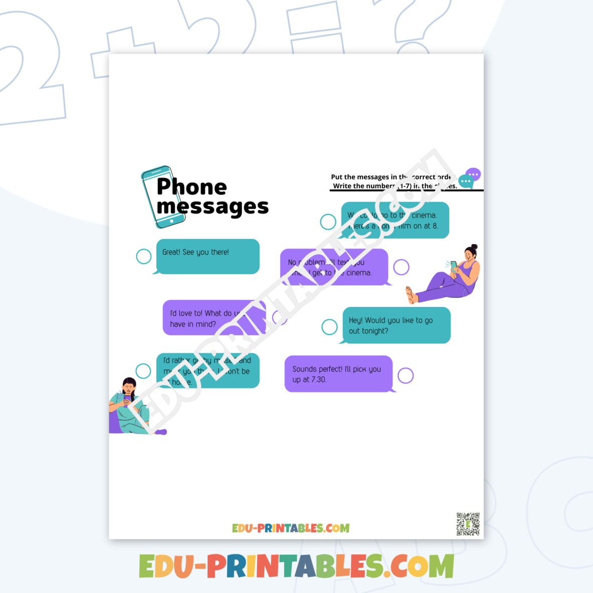 Worksheet – Phone Messages: Enhance Digital Literacy with Engaging Exercises!