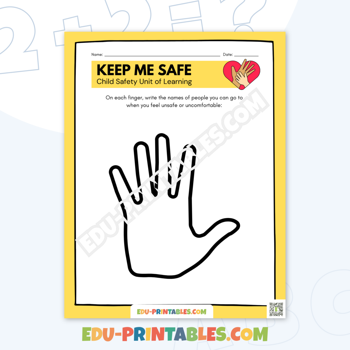 Worksheet – Child Safety: Keep Me Safe with Trusted Adults!