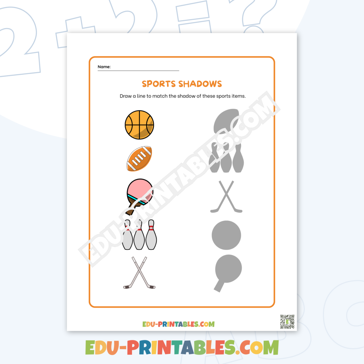 Worksheet – Sports Shadows: Match and Master Fun Activities!