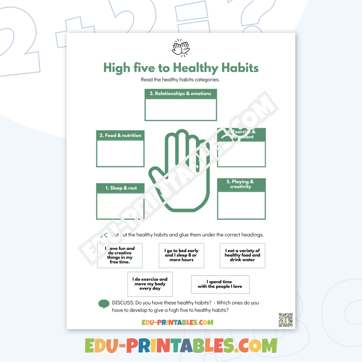 Worksheet – Healthy Habits: Promote Wellness and Growth with Fun Activities!