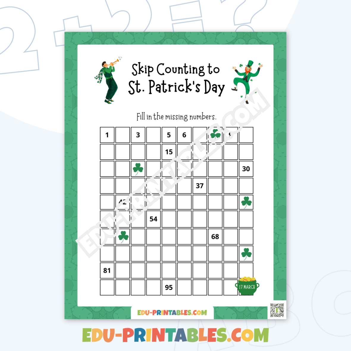 Worksheet – Skip Counting: Celebrate St. Patrick’s Day with Numbers!